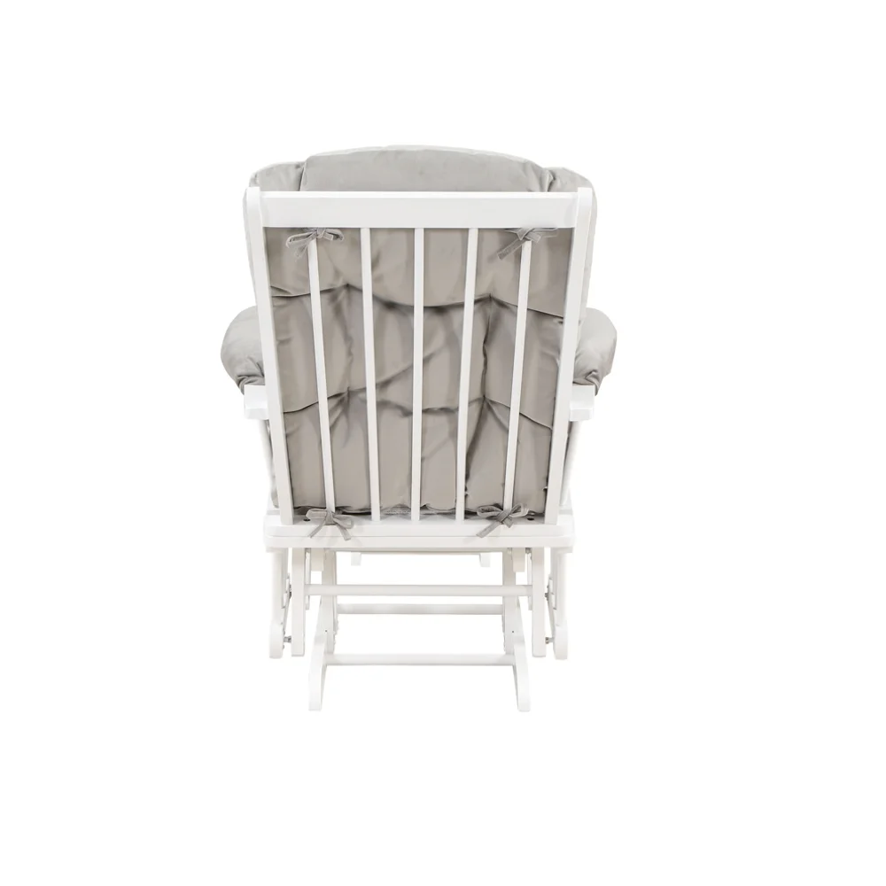 AFG Baby Alice Solid Wood Glider Chair and Ottoman in White
