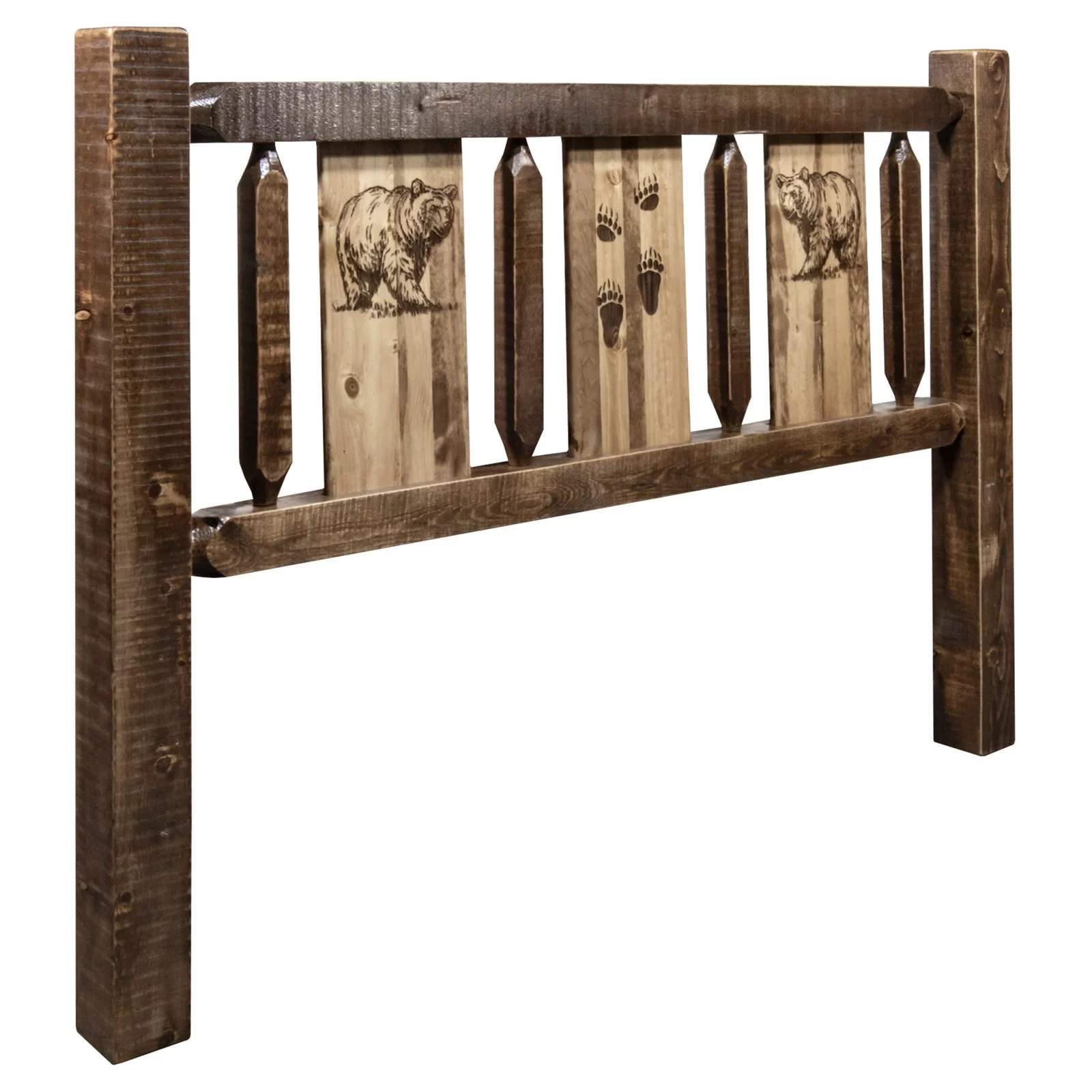 Montana Woodworks Homestead Collection Headboard with Laser Engraved Design