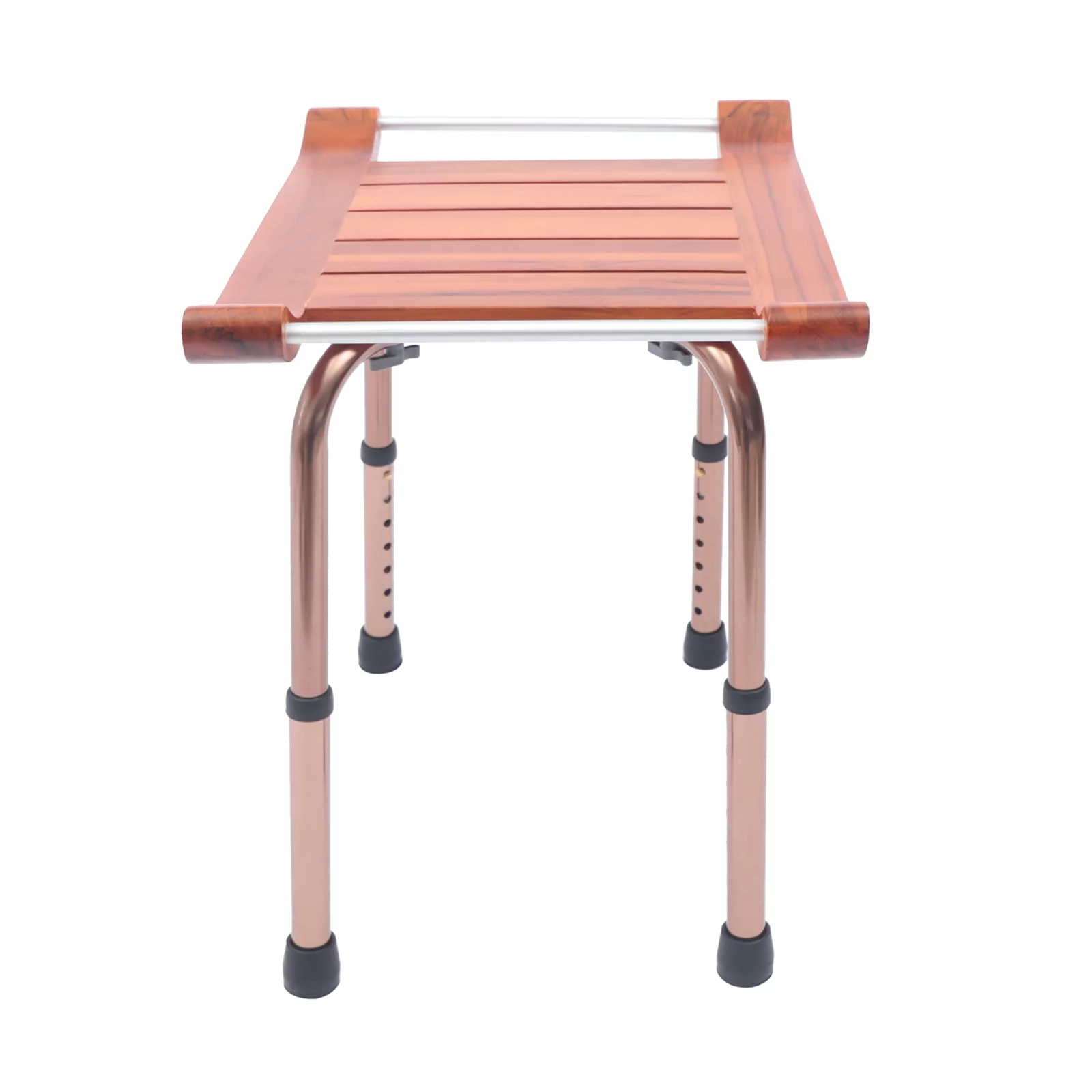 TFCFL Wooden Shower Bath Bench Stool Folding Shower Seat Bench Solid Wood Construction Steel Frame
