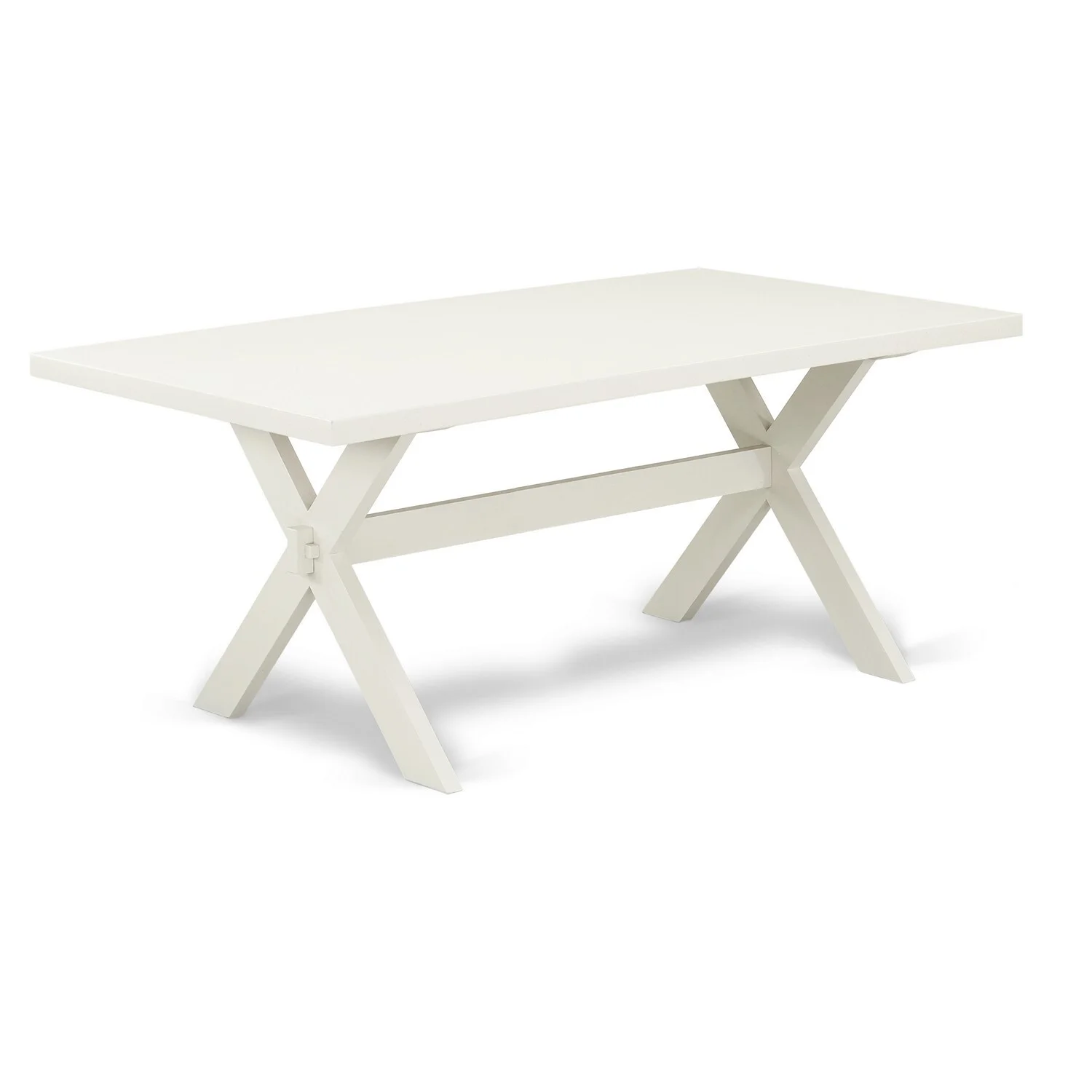 East West Furniture X-Style 9-piece Wood Dining Set in Linen White/Cement