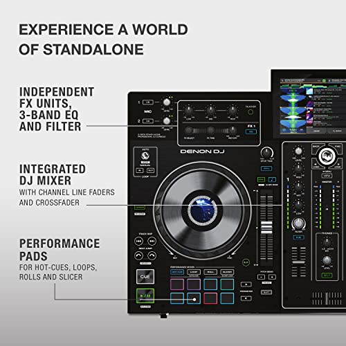 Denon DJ PRIME 4+ Standalone DJ Controller with Stem Separation on 4 Decks, Wi-Fi Streaming, Drop Sampler Mixer, 10.1