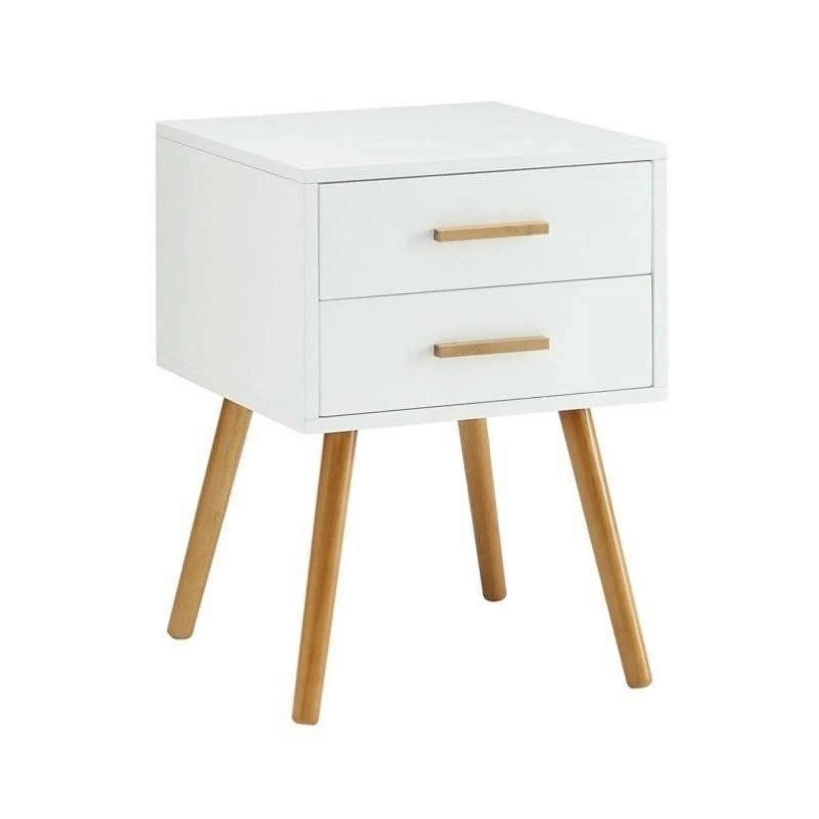 3 Piece End Table and Nesting Table Set in Natural and White