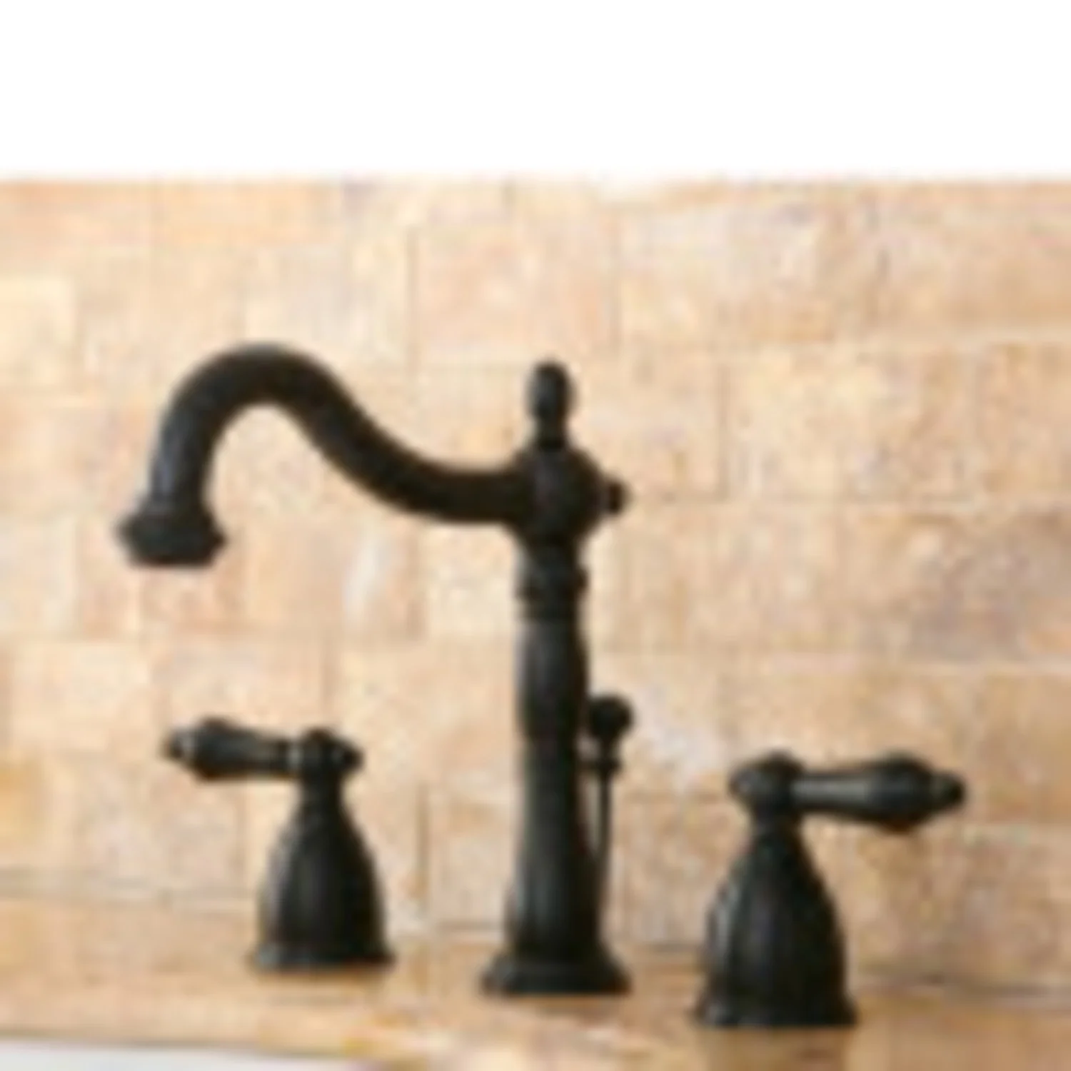 Kingston Brass KB1975AL Heritage Widespread Bathroom Faucet with Plastic Pop-Up, Oil Rubbed Bronze