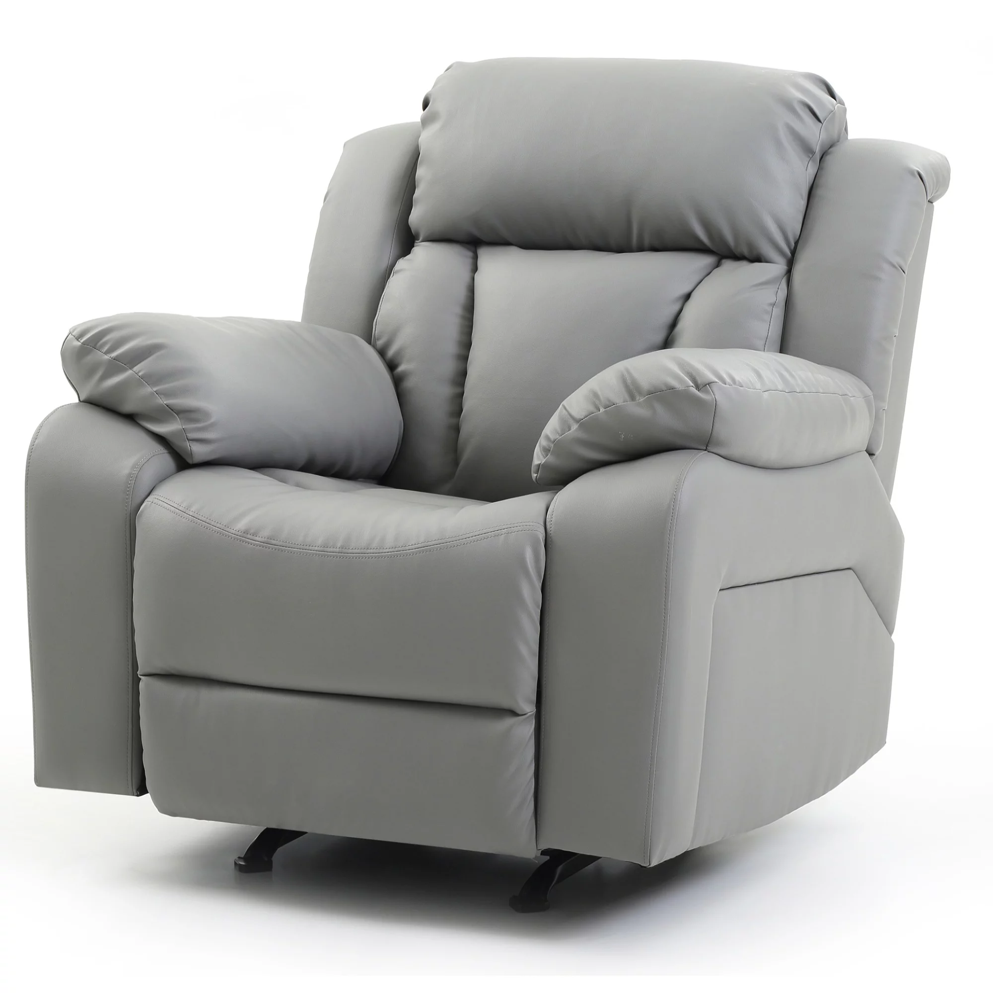 Daria Gray Faux Leather Upholstery Reclining Chair