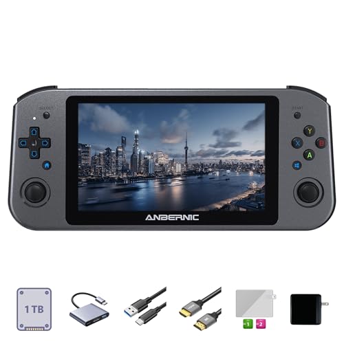 Win600 Handheld Game Console with 30+ Emulators 35K+ Preloaded Games 5.49” IPS Touchscreen WiFi & Bluetooth 8K TV Output Portable Video Game Console for Kids & Adults