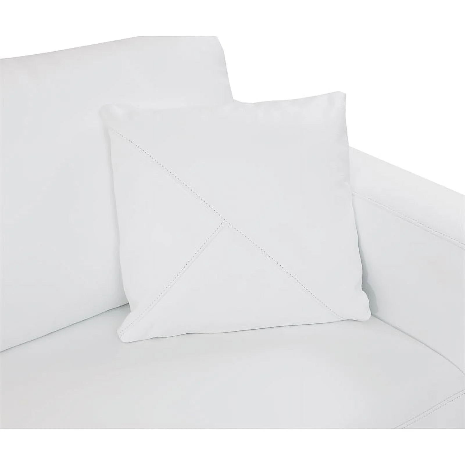 Titan Furnishings Transitional Italian Top Grain Leather Sectional White