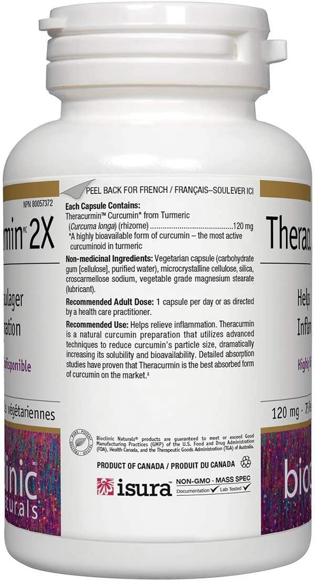 Bioclinic Naturals - Theracurmin 2X 75 VegCapsules 9250 Exp.9.18+ ASD