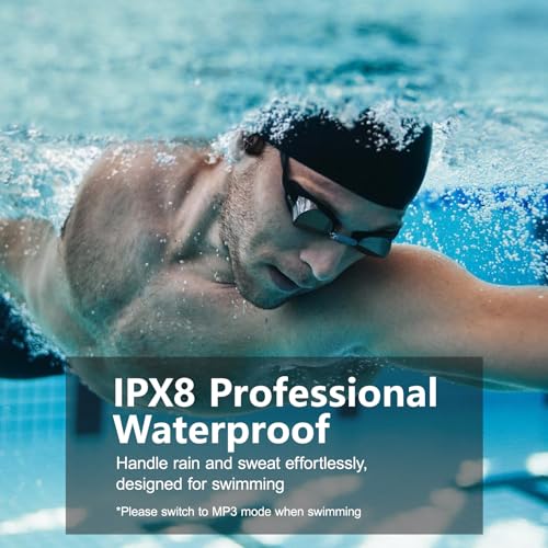 Swimming Headphones,Bone Conduction Headphones Bluetooth 5.4,IPX8 Waterproof,32G Memory Sports Headphone,Underwater Headphone with MP3-Player for Swim,Open Earphones for Swimming Running