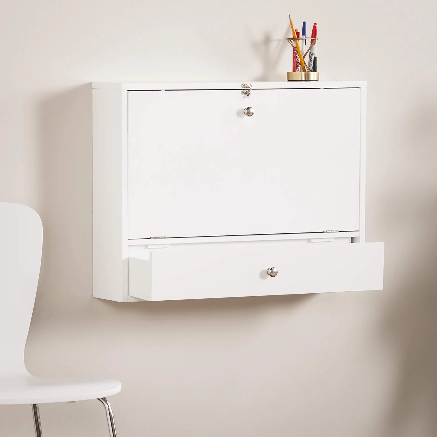 Willingham Wall Mount Folding Desk, White
