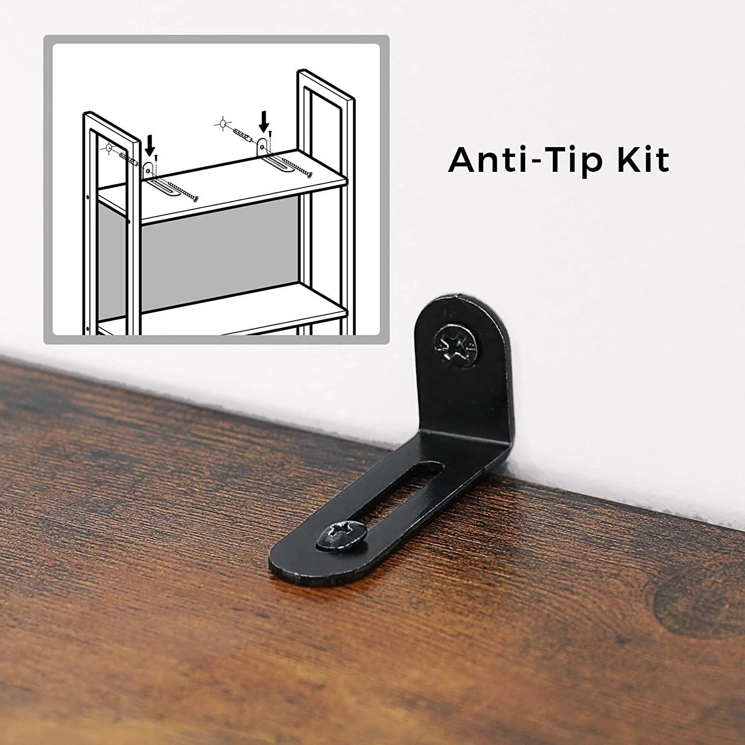 VASAGLE ALINRU Storage Shelf 5 Shelf Bookshelf for Living Room Entryway Office Rustic Brown and Black