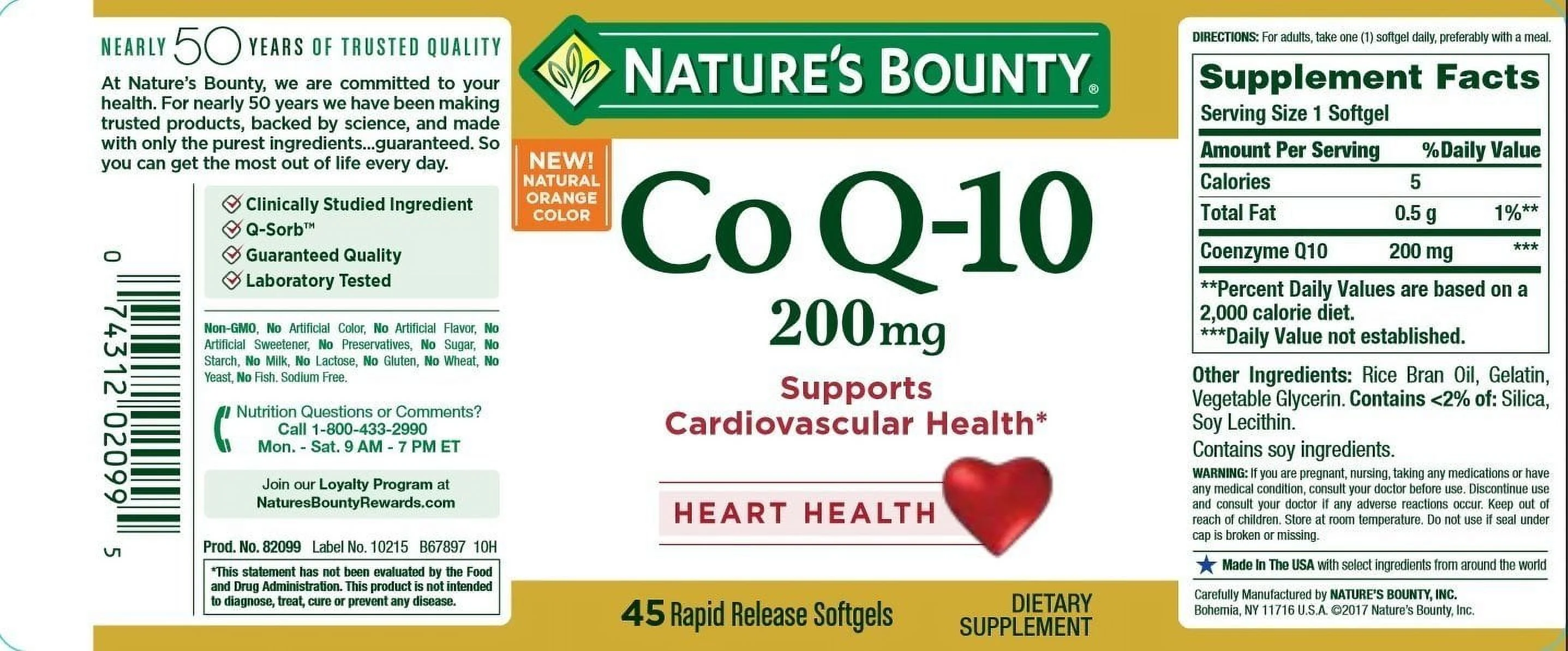 Nature's Bounty Co Q-10 200 mg, 45 Softgels