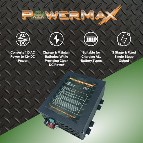 PowerMax PM3-100LK 110V to 12V DV Power Supply Converter Charger for RV 100 Amp -Grade Voltage Converter Modified SINE Wave Inverter