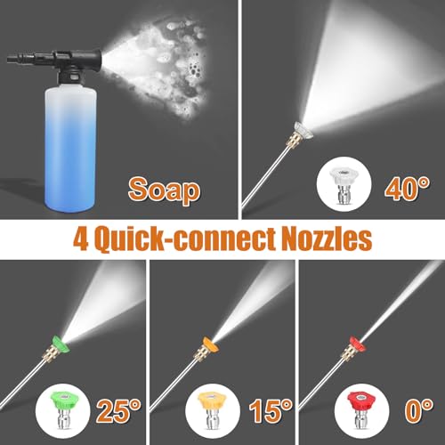 Electric Pressure Washer 5000PSI 3.5GPM with 20FT Hose & 16.3FT Cord, for Car, Pool, and Patio Cleaning