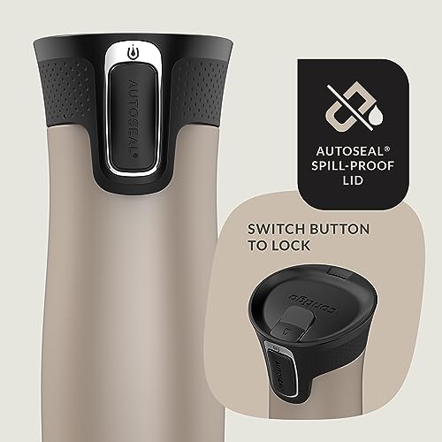 Contigo AUTOSEAL West Loop Vacuum-Insulated Stainless Steel Travel Mug with Easy-Clean Lid 20 oz Sake