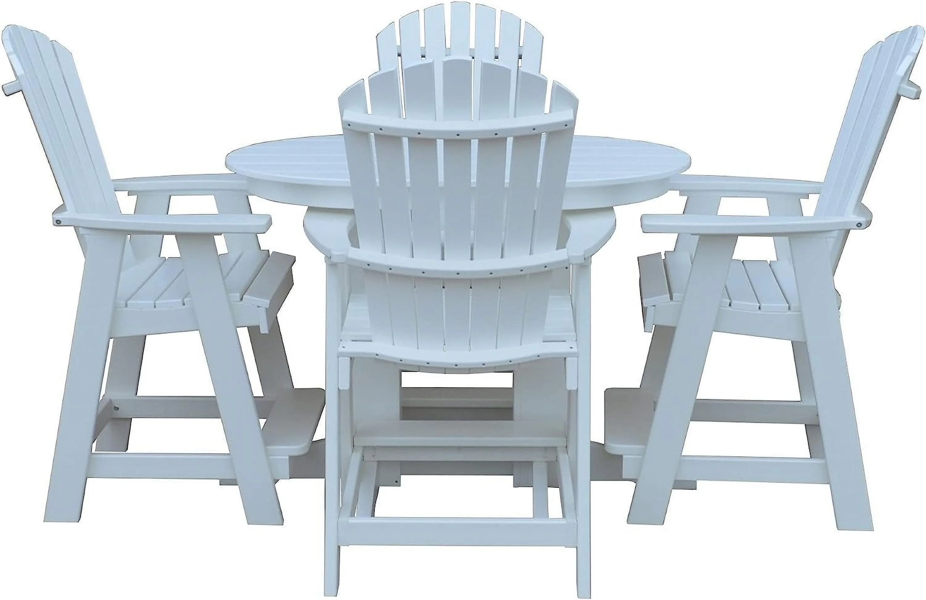 fashionable Oval Lime Green Poly 5-Piece Counter Height Table and Chair Set