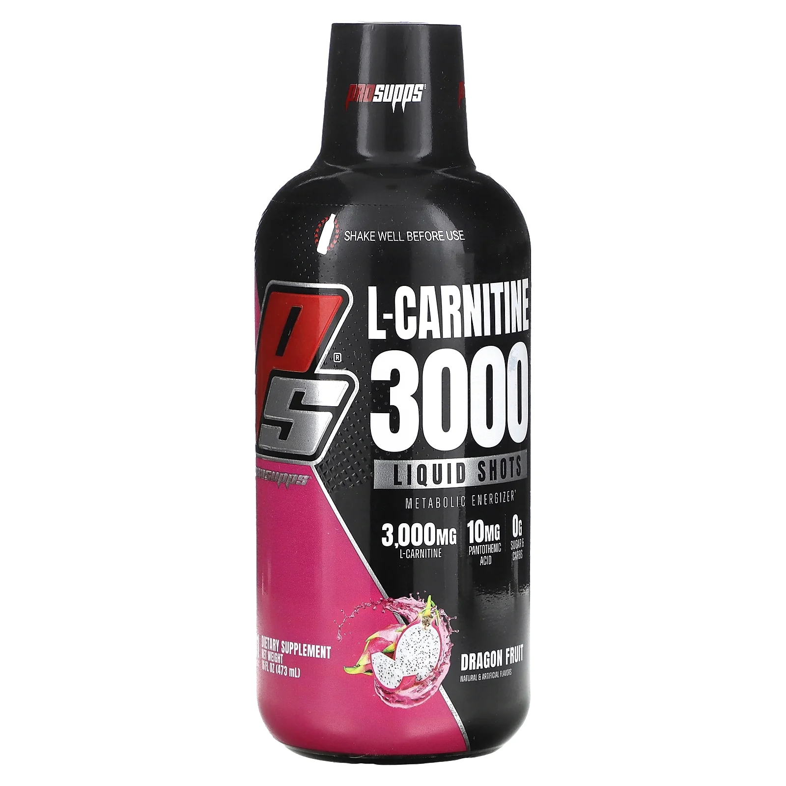 ProSupps L-Carnitine 3000, Liquid Shots, Dragon Fruit, 16 fl oz (473 ml)