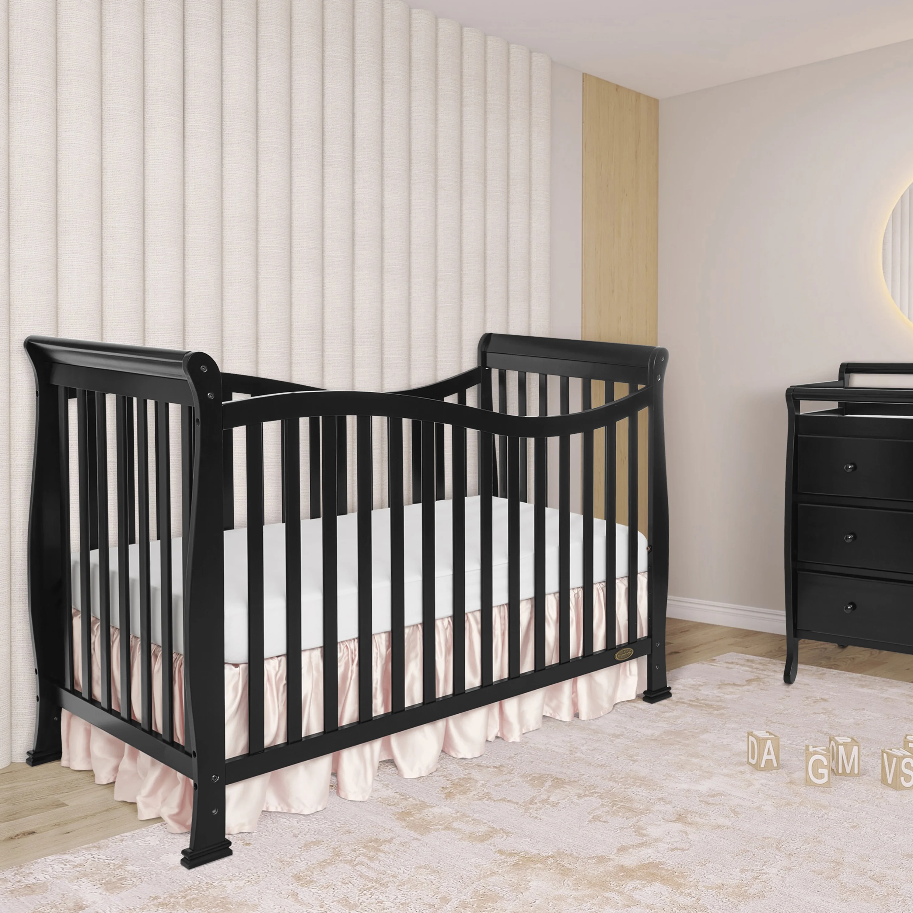 Dream On Me Violet 7-in-1 Convertible Crib Black