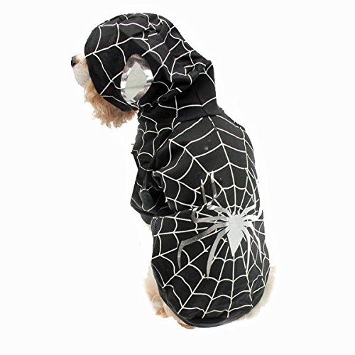 Spider Dog Costumes for Dogs Glow in The Dark Black and White Or Red and Blue (Size 1 Black and White)