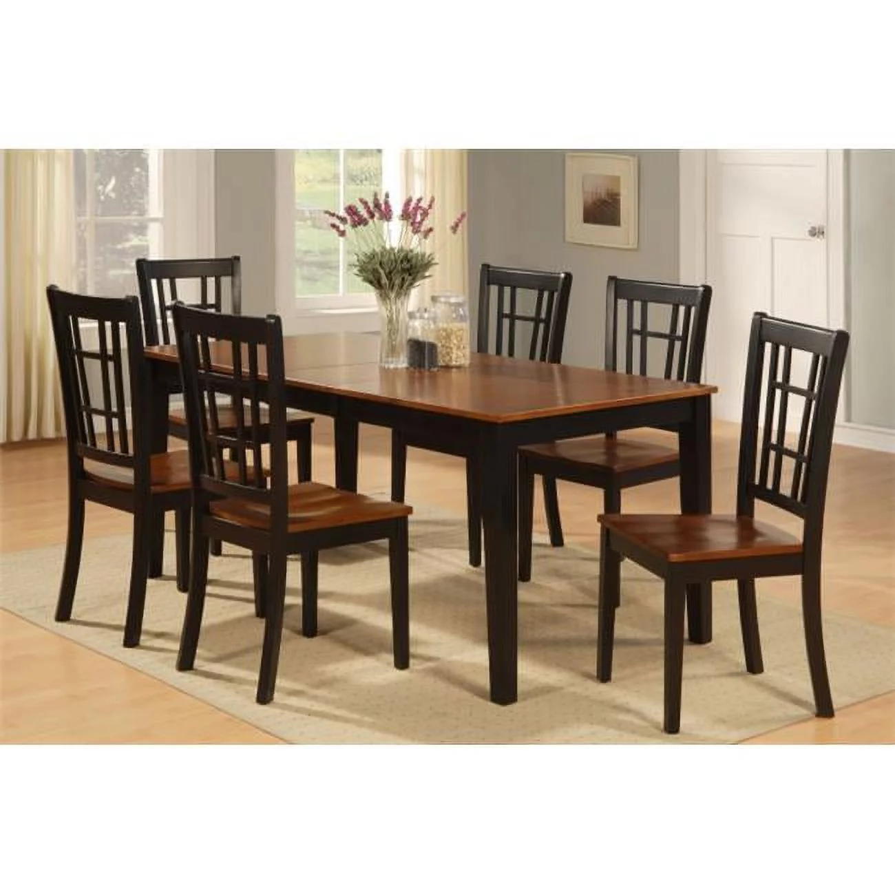 7 Piece Formal Dining Room Set-Dining Room Table and 6 Chairs For Dining Room