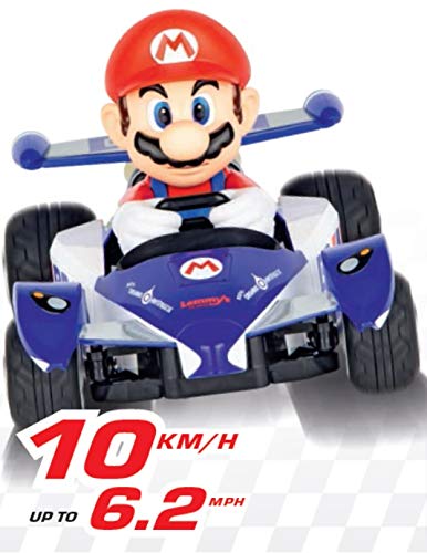 Carrera RC 370162108X Official Licensed Mario Kart Yoshi Race Kart 1:16 Scale 2.4 GHz Splash Proof Remote Control Car Vehicle with Sound and Body Tilting Action - Kid Toys