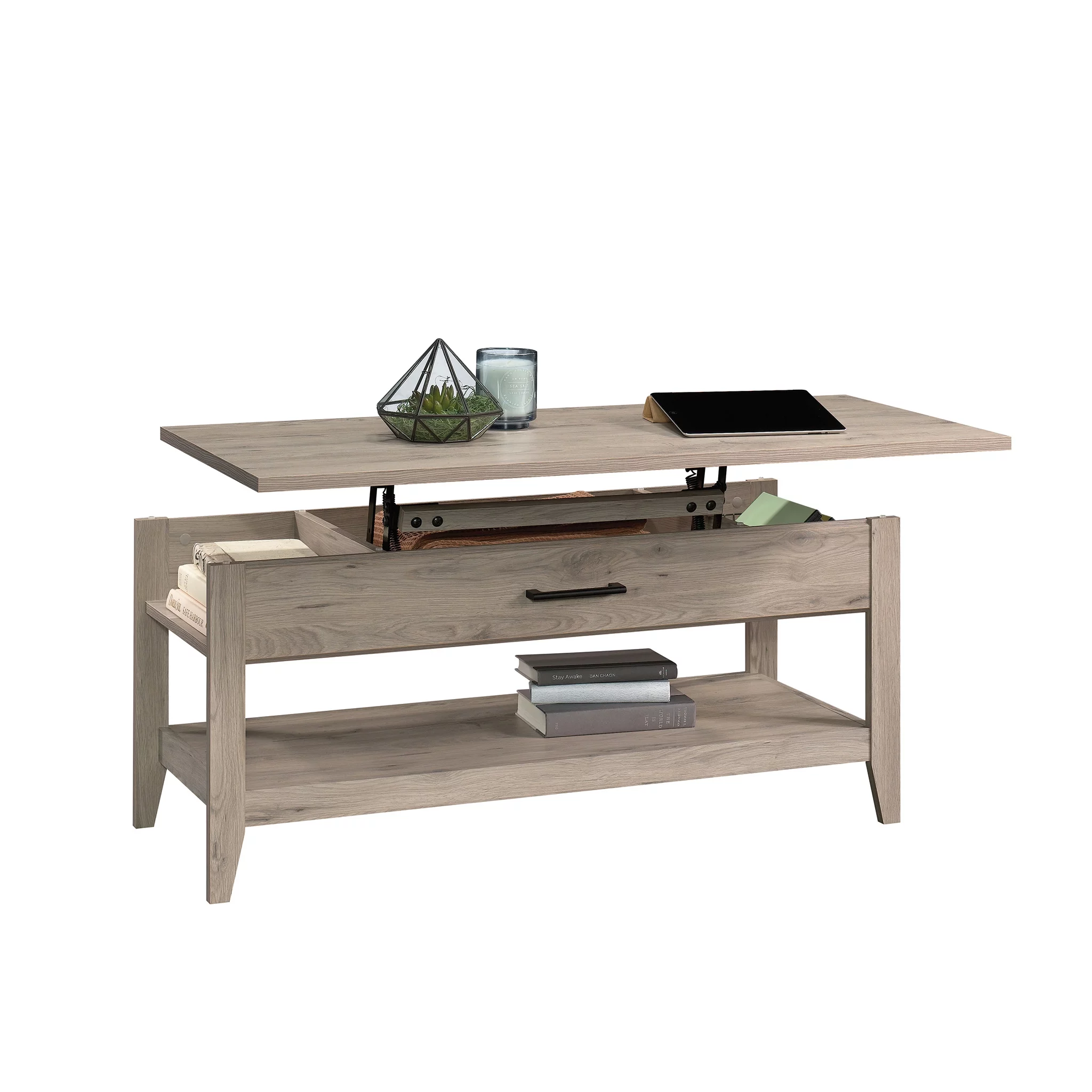 Sauder Summit Station Lift Top Coffee Table, Laurel Oak Finish