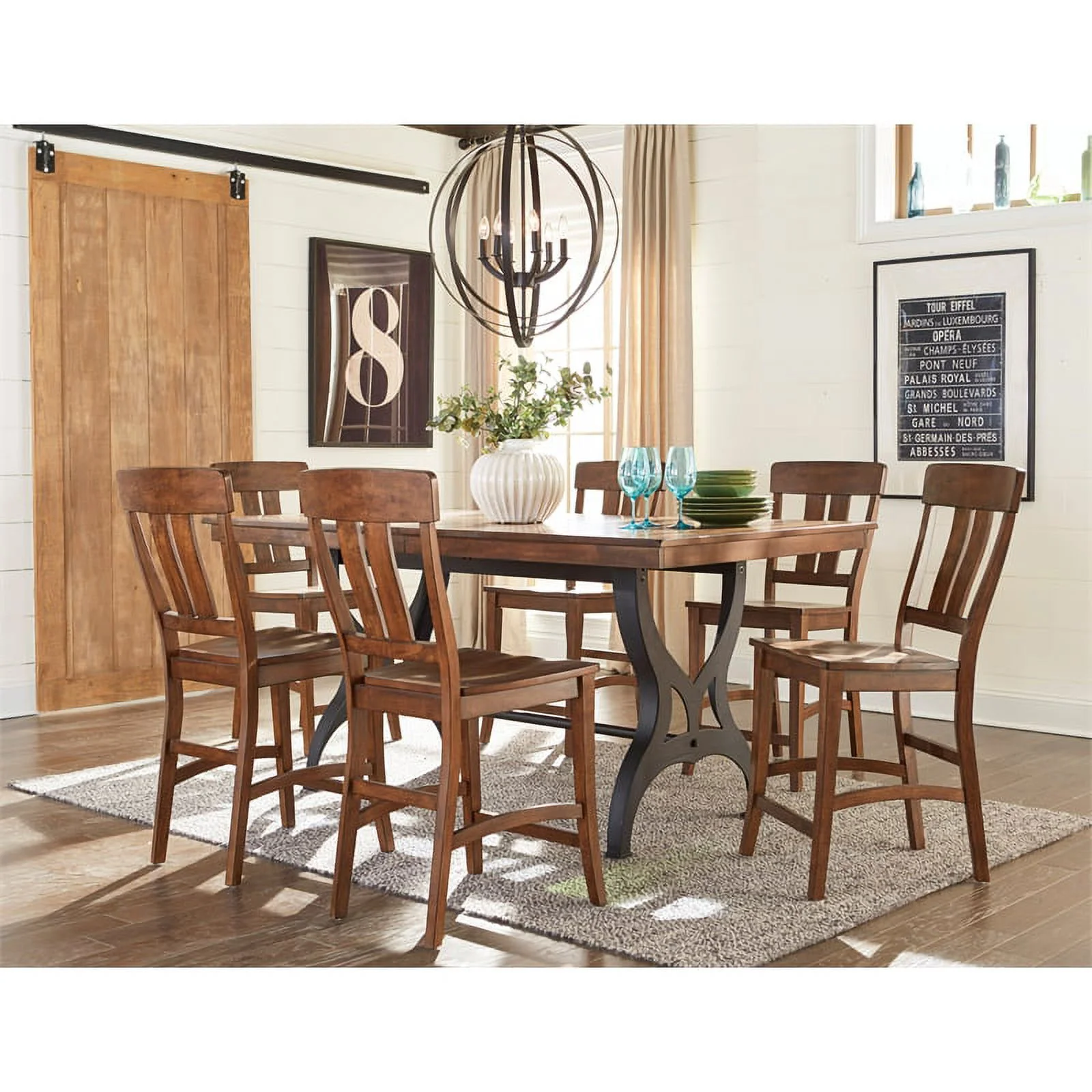 Intercon Furniture Traditional Wood Gathering Table in Copper