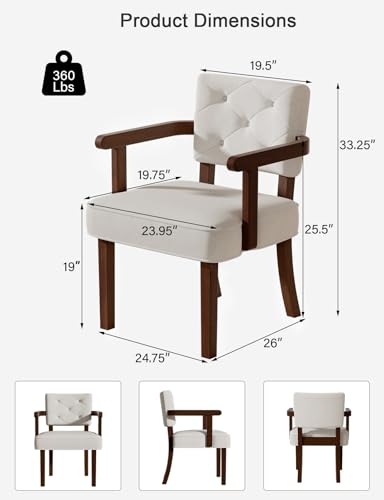 Side Arm Chair,Small Accent Chair,Mid Century Armchair,Upholstered Wooden Chairs,Corner Chair with Arm Rest,Tufted Backrest, Cushion, for Office,Waiting/Reading/Living Room (Grey)
