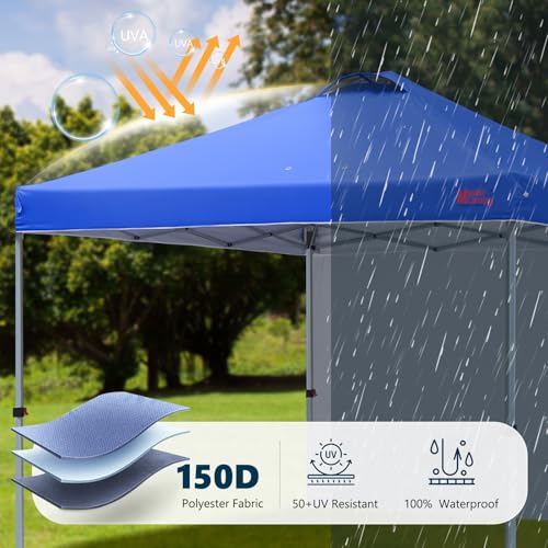 MASTERCANOPY Durable Pop-up Canopy Tent with 1 Sidewall (10'x10',White)