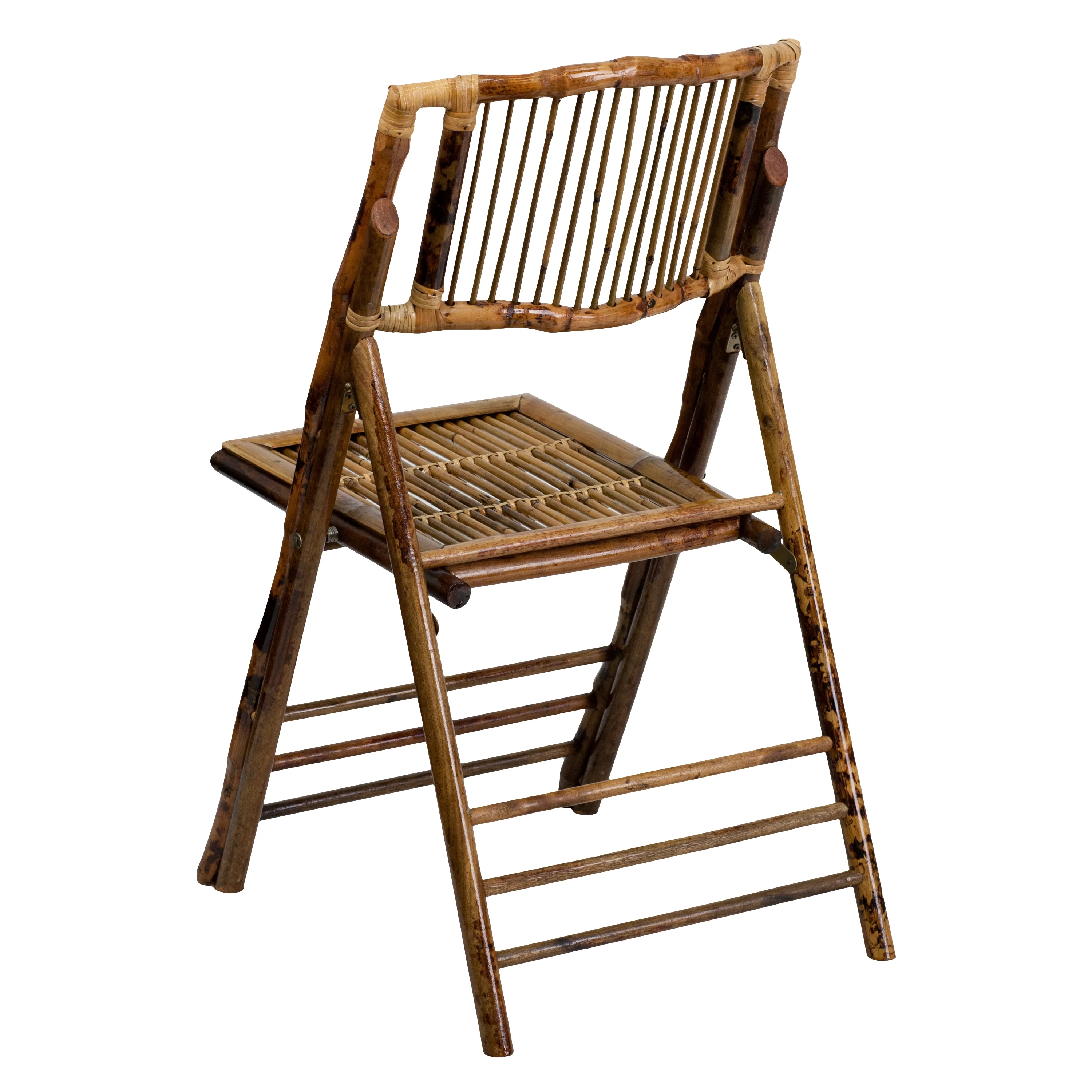 Emma + Oliver 4 Pack Bamboo Wood Folding Chair - Event Folding Chair - Commercial Folding Chair