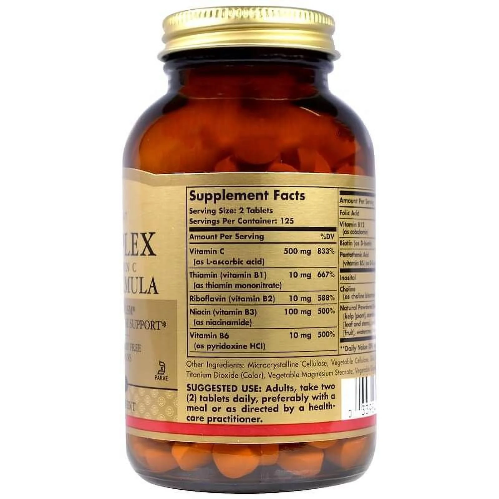 Solgar - B-Complex with Vitamin C Stress Formula, 250 Tablets - 2 Packs