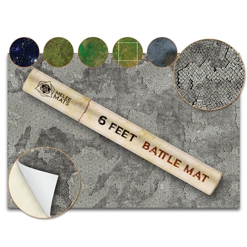 Battle Game Mat - 48x48 - Dungeons Tabletop Dragons Dice Role Playing Map - Wargaming RPG Warfare 40k Flames War - Reusable Miniature Figure Board Games - Warhammer Gaming Vinyl Mat