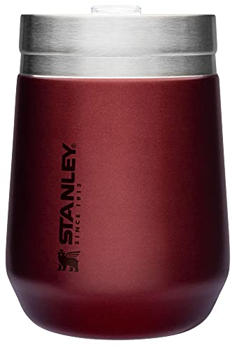 Stanley GO Everyday Wine Tumbler 10 oz | Press Fit Drink Through Lid | Beverage, Coffee, and Cocktail Cup | Insulated Stainless Steel Wine Glass | BPA-Free | Ash