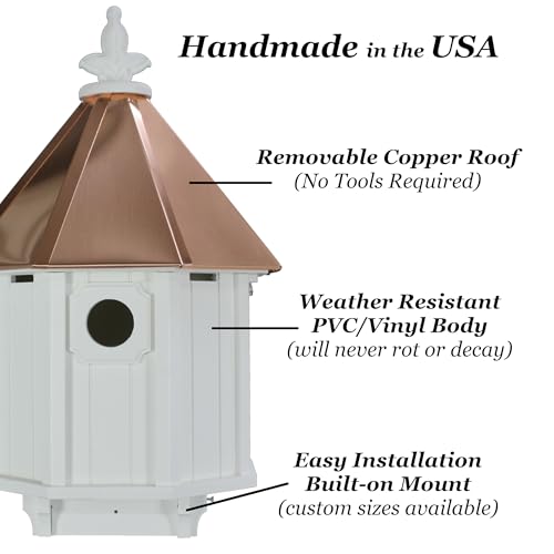 Bluebird Songbird Duplex Bird House with Copper Roof, Made in The USA (H8C) (4