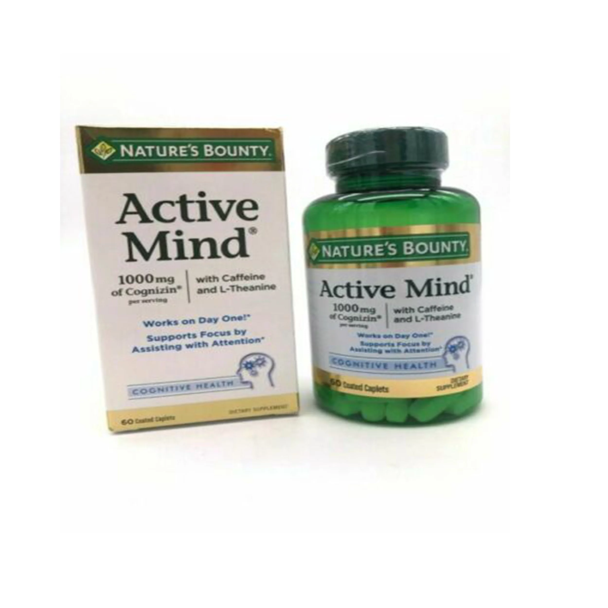 Nature's Bounty Active Mind Cognitive Health Coated Caplets 60 ea (Pack of 3)