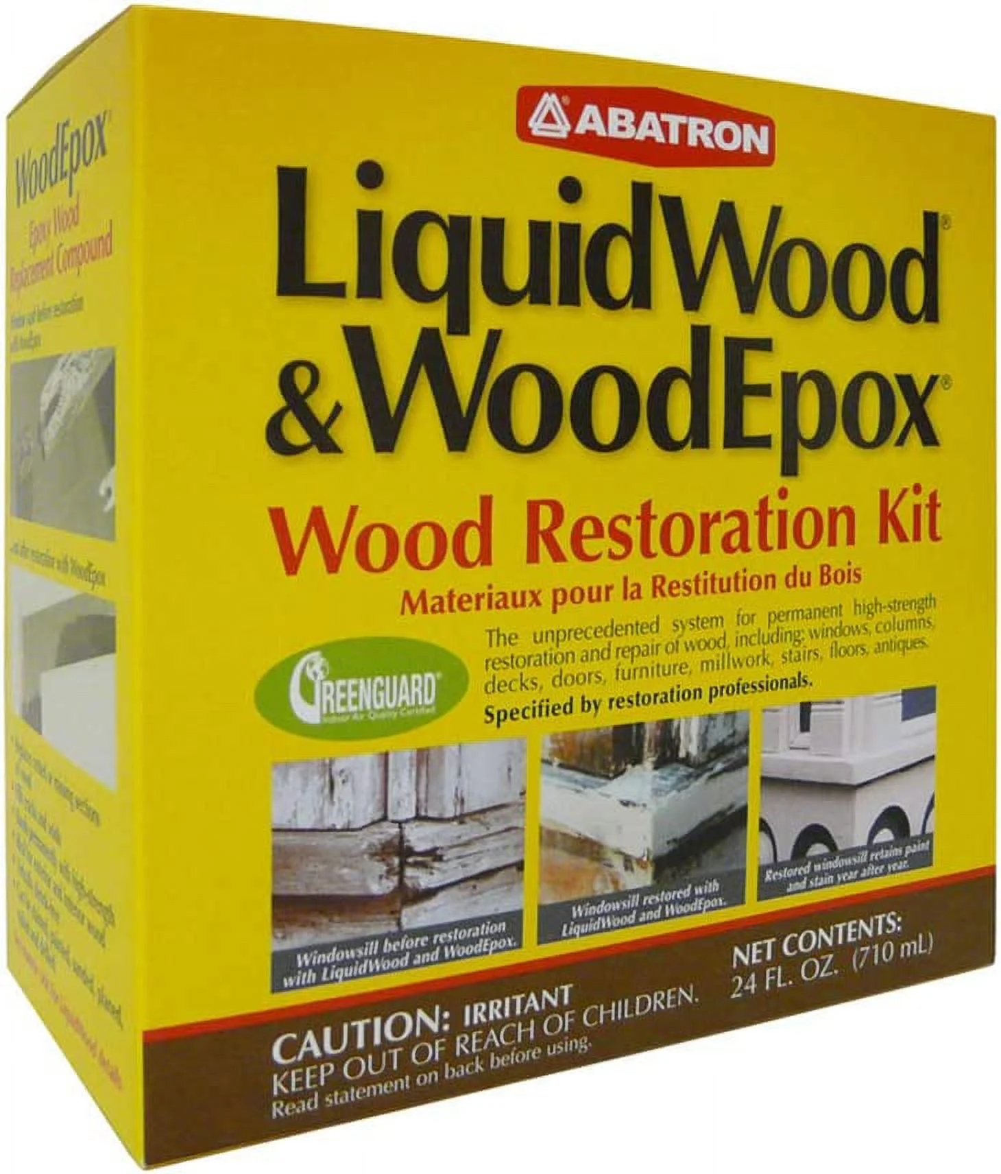 Abatron 24 Oz LiquidWood WoodEpox Epoxy Resin Glue Compound Wood Restoration Kit