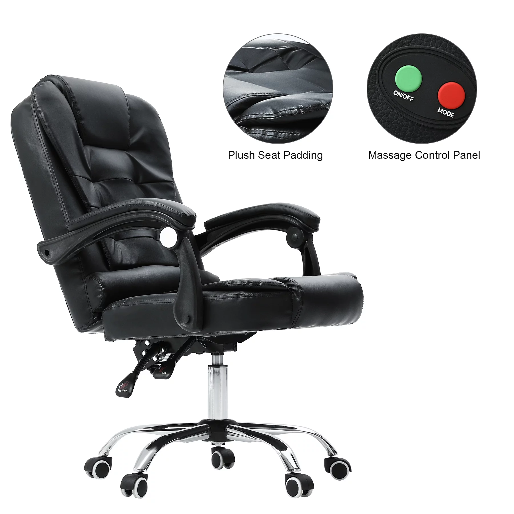 Bestco Executive Office Chair with Recline & Massage Height Adjustable Home Desk Chair