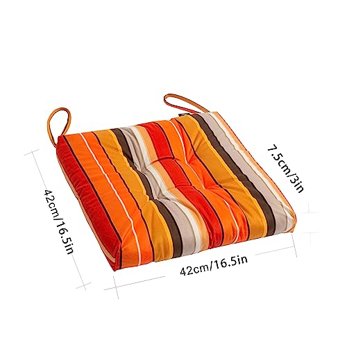 2-Pack Outdoor/Indoor Wicker Patio Seat Cushion Pad with Ties - Dining Chair Cushion, 17