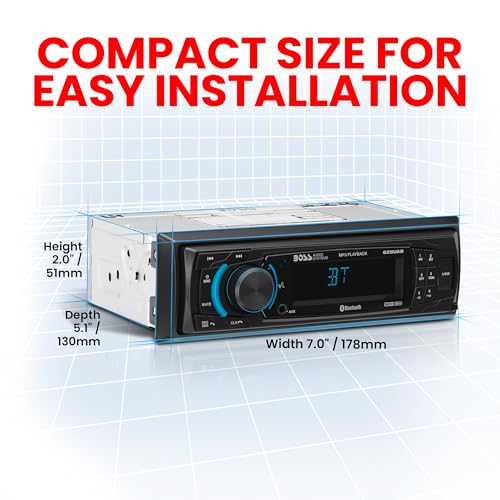 BOSS Audio Systems 616UAB Car Stereo With Bluetooth - Single DIN, MP3, USB, Aux-in, AM/FM, No CD DVD Player