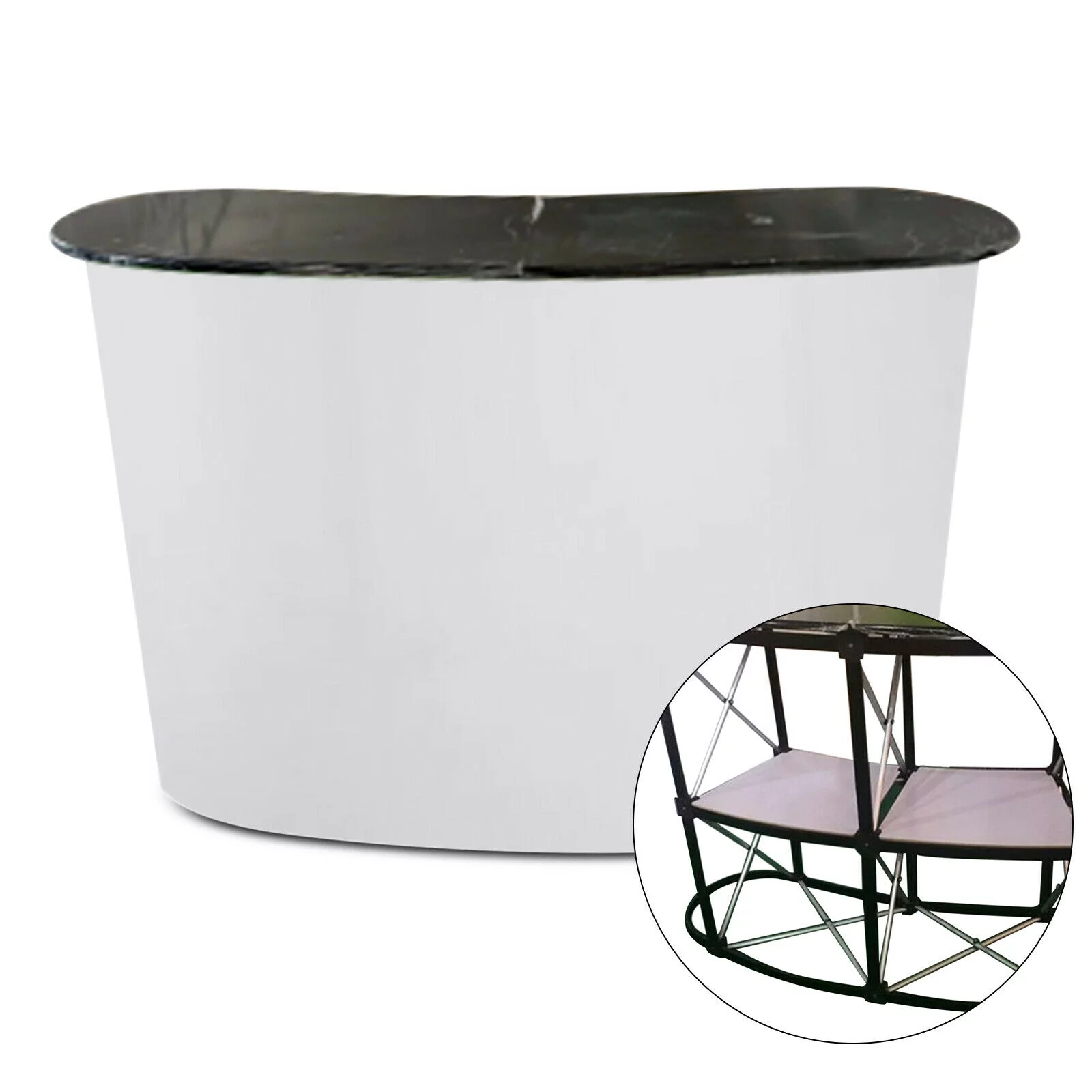 ZhdnBhnos Portable Trade Show Salon Reception Desk Pop Up Display Counter Mall Shop Exhibition Stand Promotion Table Podium