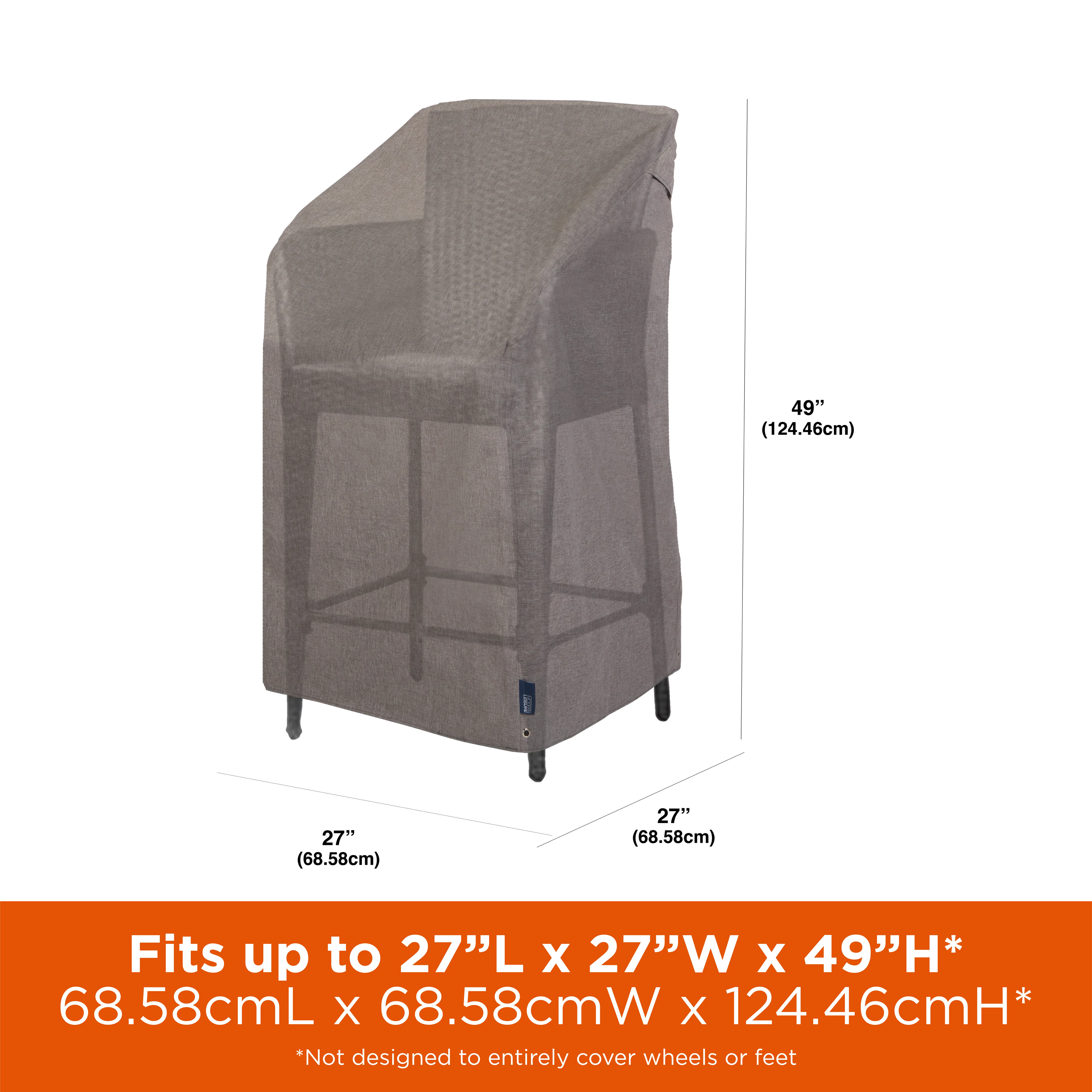 Modern Leisure Garrison Waterproof Stackable Patio Chair Cover, 27