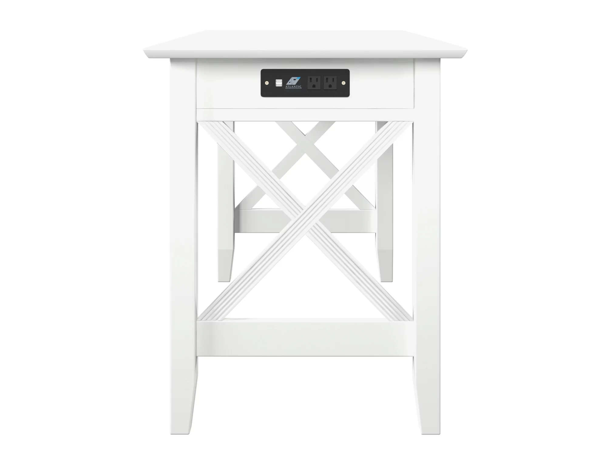 Lexi Desk with Drawer and Charging Station in White