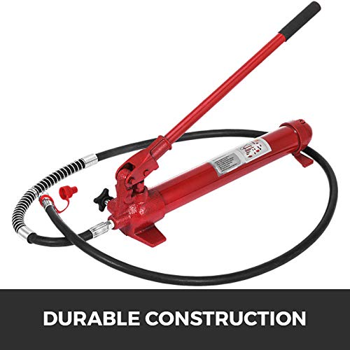 VEVOR 4 Ton Porta Power Kit, Portable Hydraulic Jack with 3.9 ft/1.2 m Oil Hose, Auto Body Frame Repair Kit with Storage Case for Car Repair, Truck, Farm (8800 LBS)