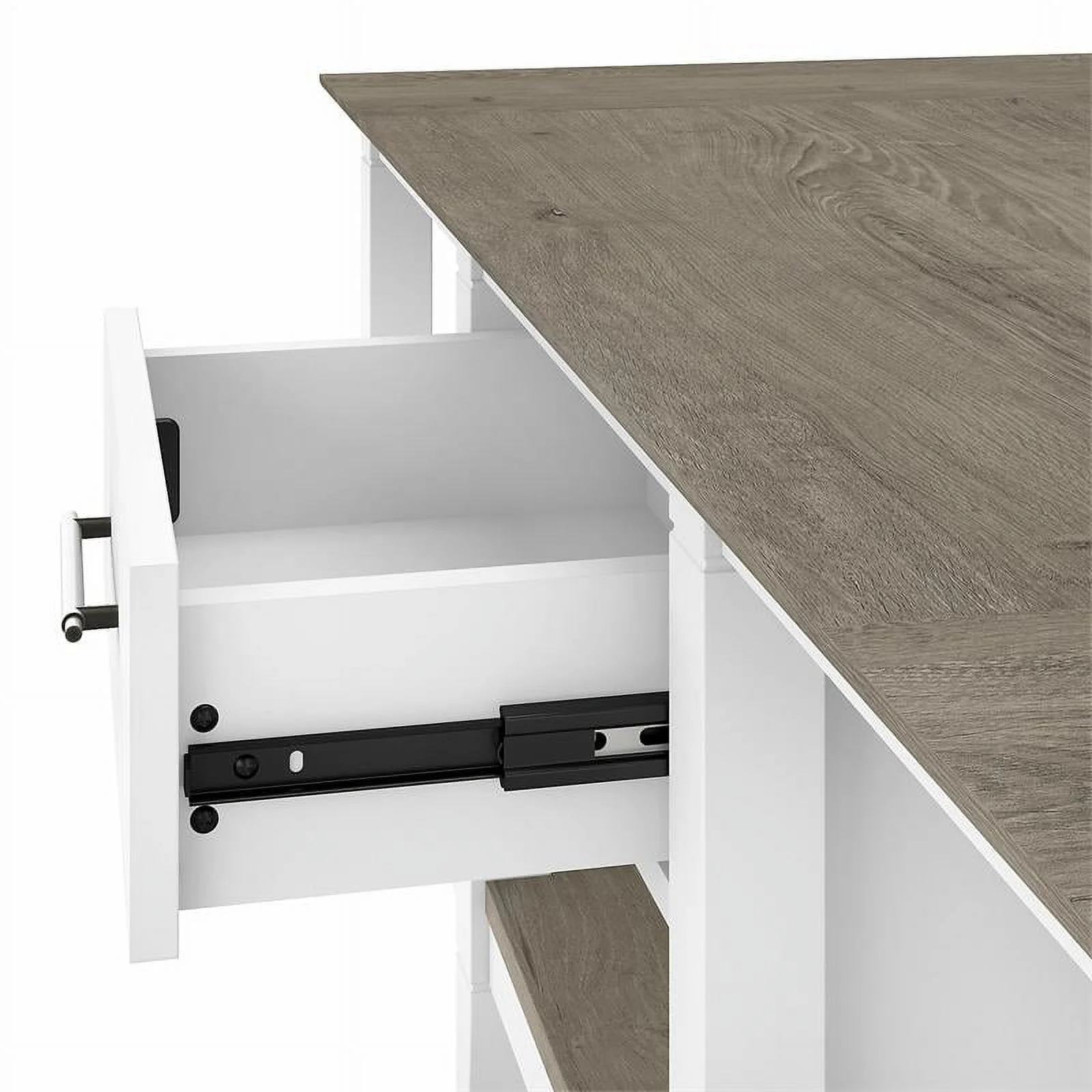 Pemberly Row Coffee Table with End Tables in White and Gray - Engineered Wood