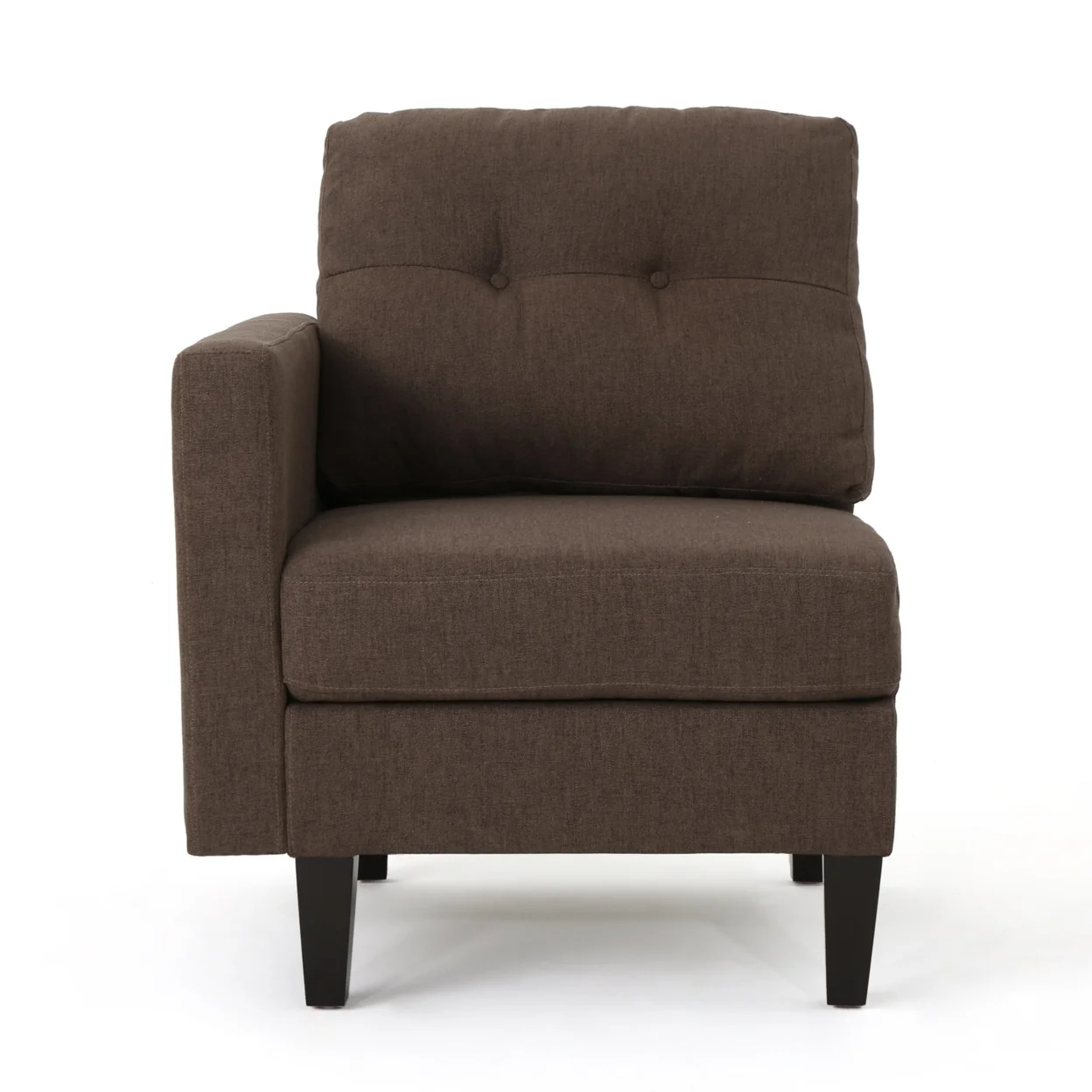 Niya Mid Century Modern 7 Piece Fabric Extended Sectional Sofa