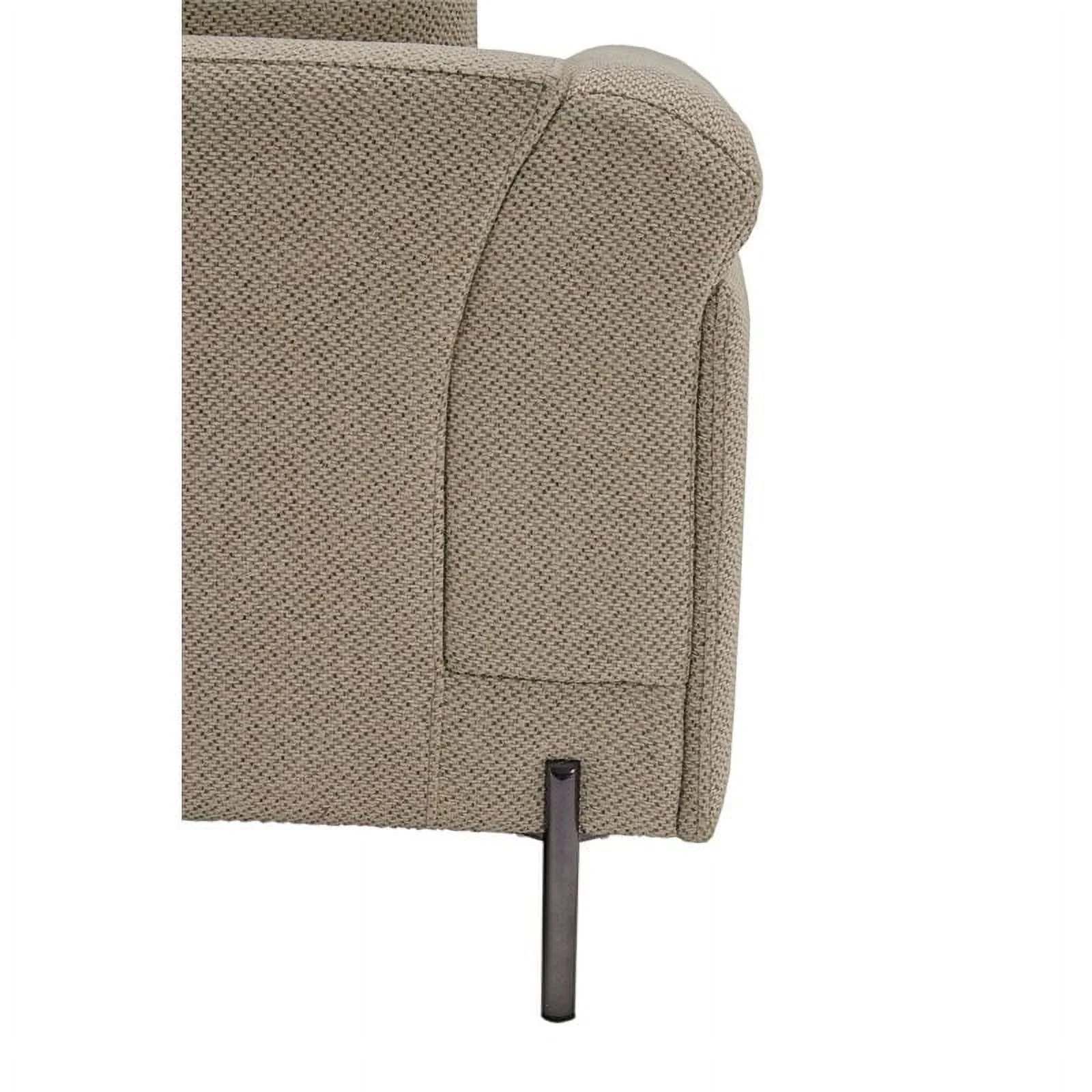 Divani Casa Hello Modern Polyester Fabric & Solid Wood Sofa in Beige