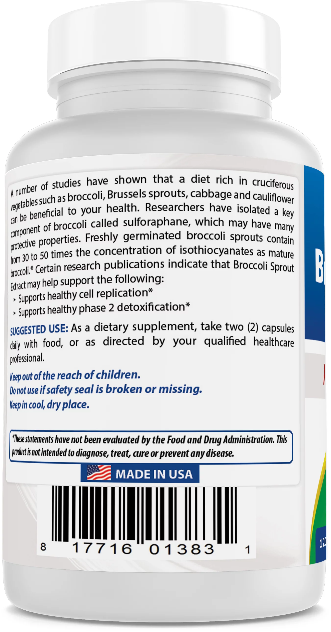 2 Pack Best Naturals Broccoli Sprouts Extract 1000 mg 120 Capsules