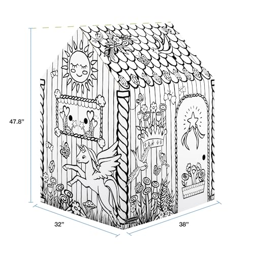 Bankers Box at Play Color in Unicorn Playhouse, Cardboard Playhouse and Life Size Craft Activity for Kids and Families