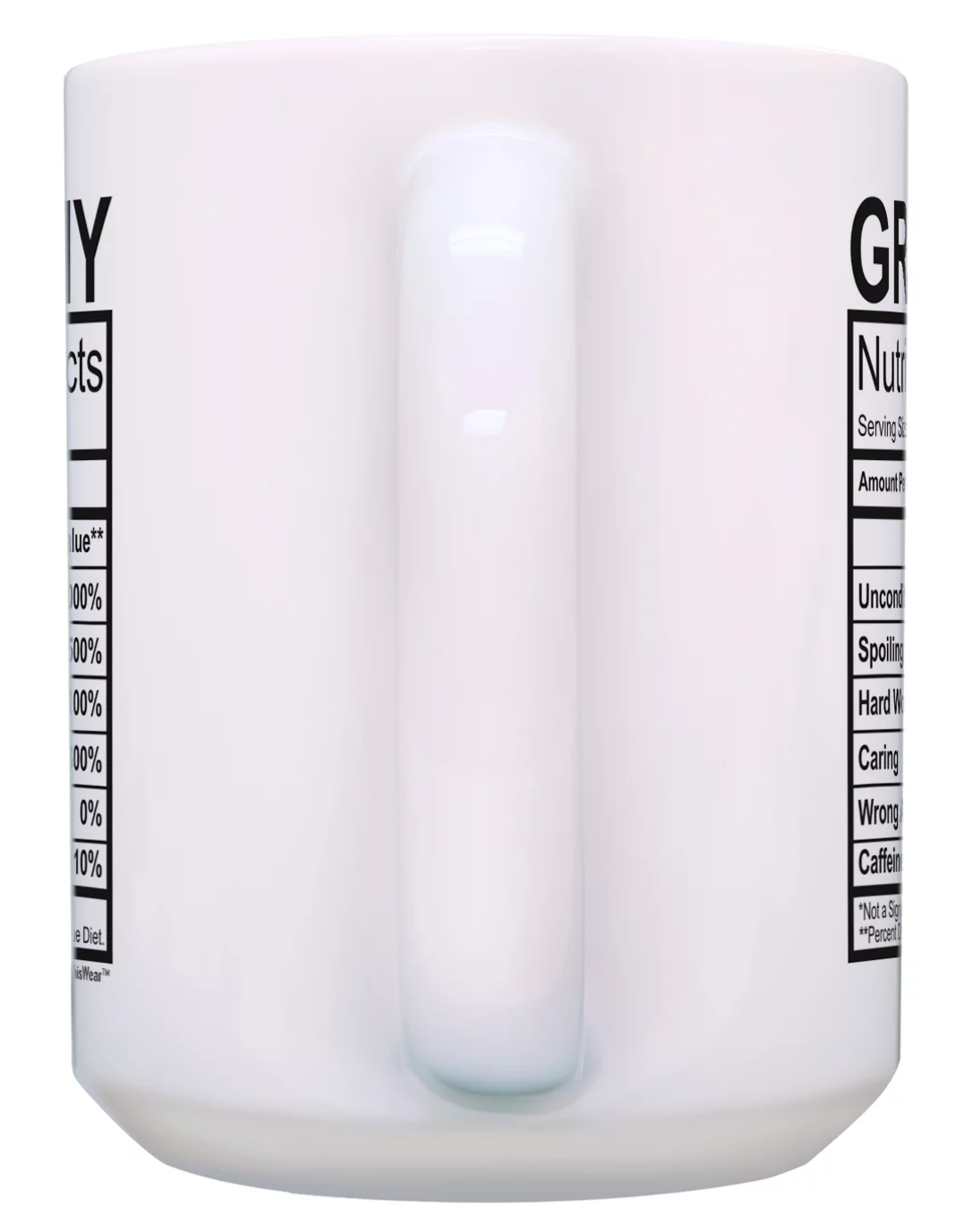 ThisWear Grammy Gift Set Grammy Nutrition Facts Grammy Mugs 2 Pack Gift 15oz Coffee Mugs