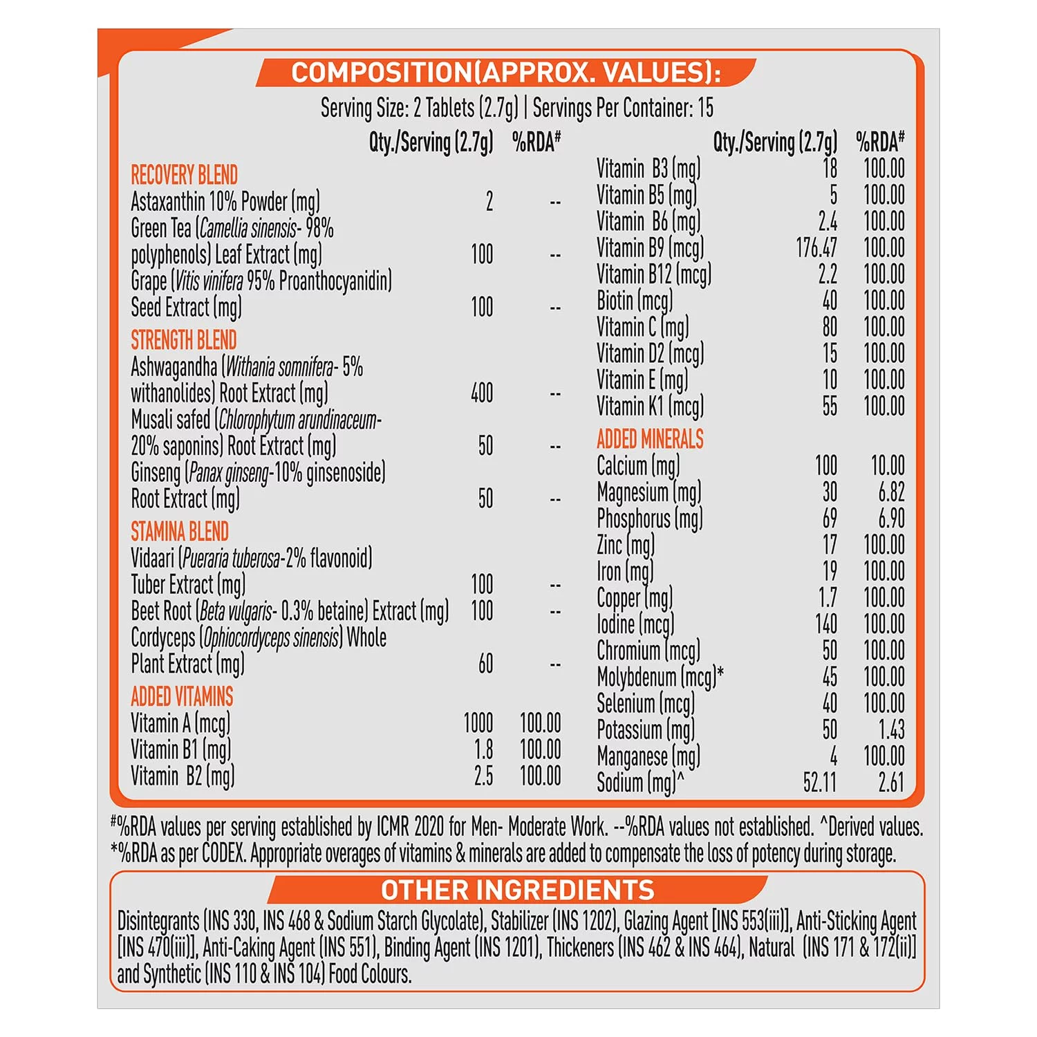 Muscleblaze Fuel One Sports Multivitamin, Triple Action Blend For Strength, Stamina & Recovery, 30 Multivitamin Tablets