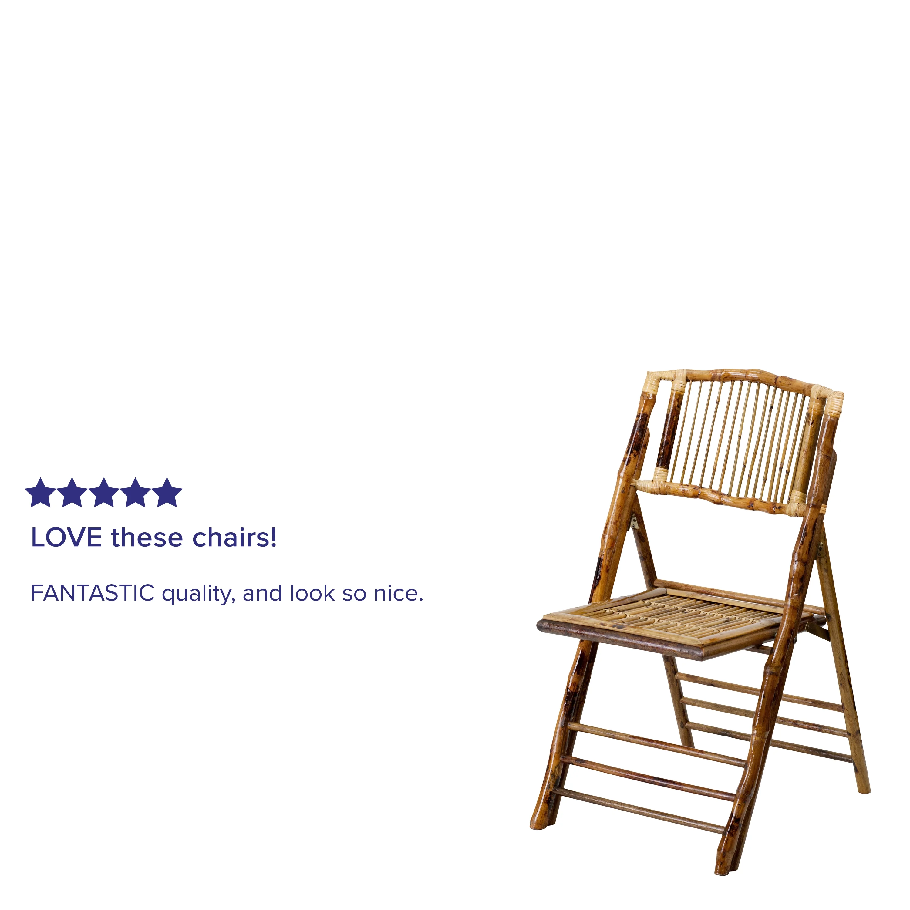 Emma + Oliver 4 Pack Bamboo Wood Folding Chair - Event Folding Chair - Commercial Folding Chair